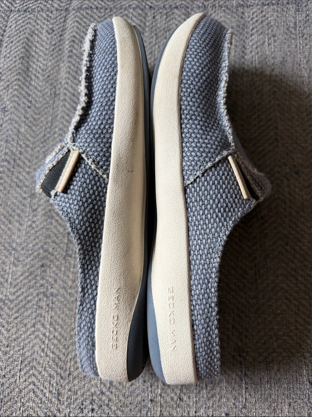 Gecko Man by walk Hero Men's Blue Canvas Arch Support Slippers Size: 8